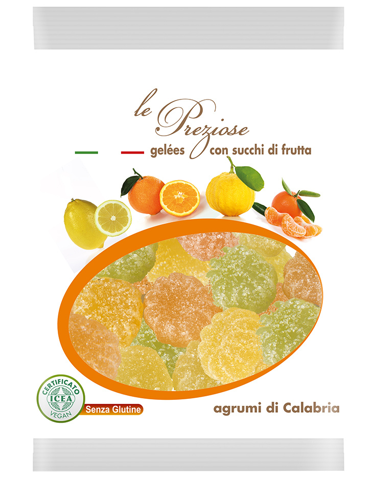Želatinové bonbóny citrusové plody z Calabrie Le Preziose 100g